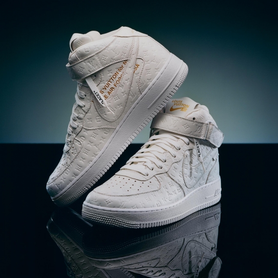 Shop the Louis Vuitton X Air Force 1 Mid Triple Whit Men's Sneaker